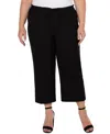 Liverpool Los Angeles Plus Size Crop High-rise Cargo Pants In Black