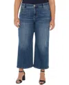 Liverpool Los Angeles Plus Size High Rise Cropped Wide Leg Jeans In Blue