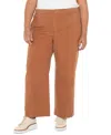 Liverpool Los Angeles Plus Size High-rise Wide-leg Pants In Brown