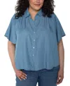 Liverpool Los Angeles Petite Flutter-sleeve Blouse