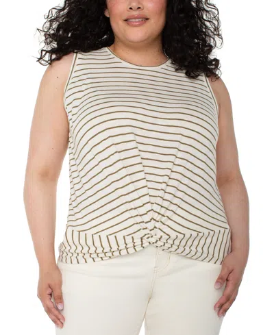Liverpool Los Angeles Plus Size Sleeveless Twist-front Top