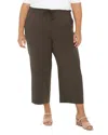 Liverpool Los Angeles Plus Wide Leg Cropped Pants In Black