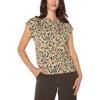Liverpool Los Angeles Abstract Animal Print Jersey Knit Top In Brown