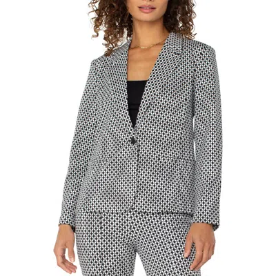 Liverpool Los Angeles Print Fitted Blazer In Gray