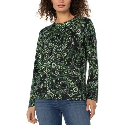 Liverpool Los Angeles Print Sweater In Green