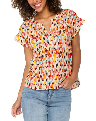 Liverpool Los Angeles Printed Dolman Sleeve Popover Blouse