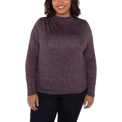 Liverpool Los Angeles Printed Long Sleeve Ruched Jersey Top In Multi