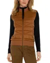 Liverpool Los Angeles Quilted Mixed Media Vest In Tumeric
