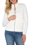 Liverpool Los Angeles Quilted Mixed Media Vest In Snow
