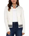 Liverpool Los Angeles Quilted Trim Cardigan In Porcelain