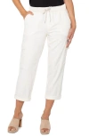 Liverpool Los Angeles Rascal Pull-on Crop Straight Leg Cargo Pants In Whipped Cream