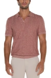 Liverpool Los Angeles Short Sleeve Knit Polo Sweater In Nantucket Red
