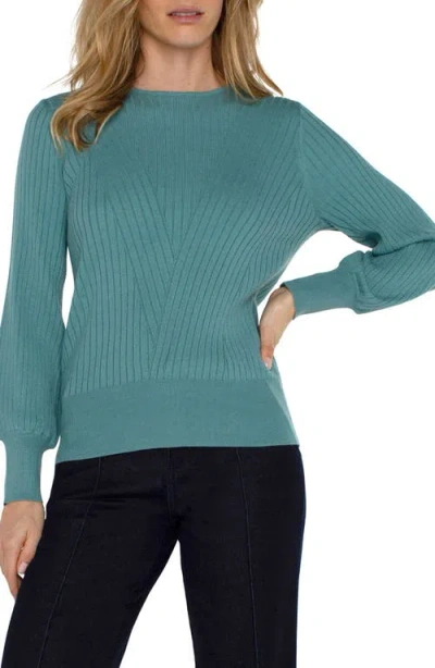 Liverpool Los Angeles Rib Sweater In Ocean Wash