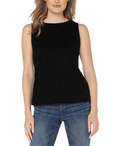 Liverpool Los Angeles Rib Boat Neck Tank In Black