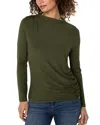 Liverpool Los Angeles Ruched Top In Green