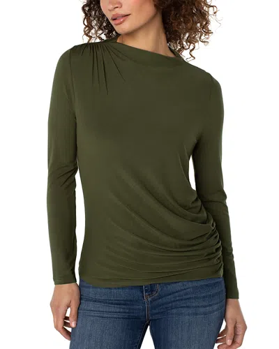 Liverpool Los Angeles Ruched Top In Green