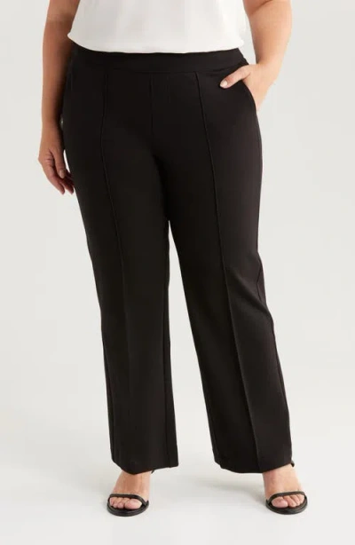 Liverpool Los Angeles Seamed Pull-on Wide Leg Pants In Black