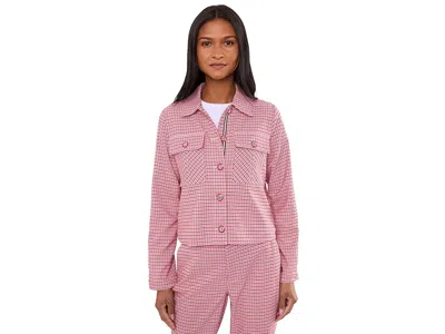 Liverpool Los Angeles Shacket With Flap Pockets Women's Jacket Cherry Red Tattersall Plaid: Xl In Pink