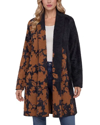 Liverpool Los Angeles Shawl Collar Open Front Sweater Coat In Brown