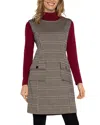 Liverpool Los Angeles Houndstooth Sleeveless Sheath Minidress In Black Tan Houndstooth