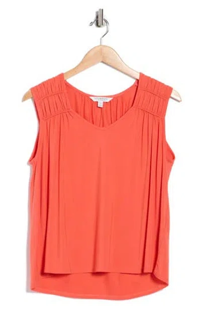 Liverpool Los Angeles Shirred Detail Jersey Tank In Orange