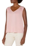 Liverpool Los Angeles Shirred Sleeveless Knit Top In Soft Pink