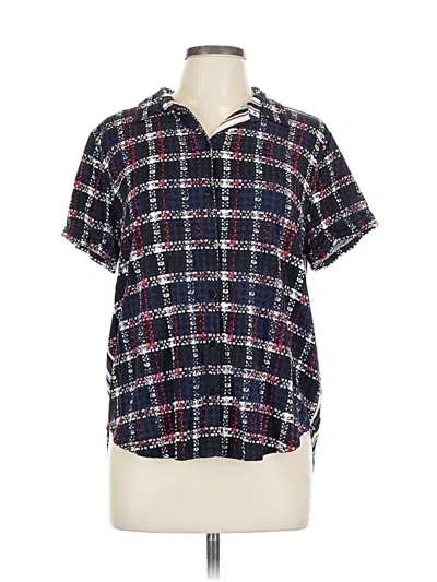 Pre-owned Liverpool Los Angeles Short Sleeve Blouse In Blue