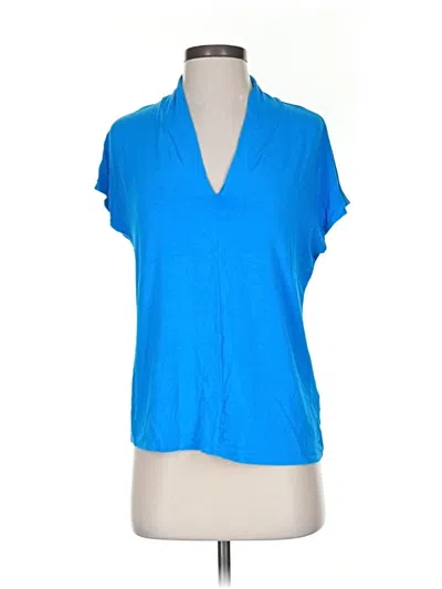 Pre-owned Liverpool Los Angeles Short Sleeve Blouse In Blue