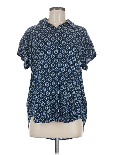 Pre-owned Liverpool Los Angeles Short Sleeve Blouse In Blue