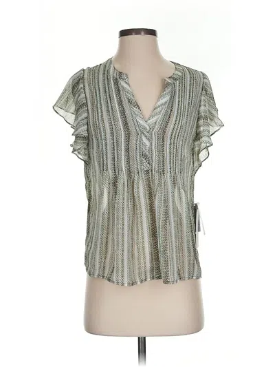 Pre-owned Liverpool Los Angeles Short Sleeve Blouse In Green