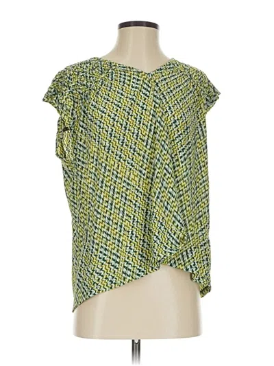 Pre-owned Liverpool Los Angeles Short Sleeve Blouse In Green