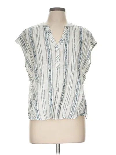 Pre-owned Liverpool Los Angeles Short Sleeve Blouse In Ivory
