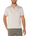 Liverpool Los Angeles Short Sleeve Slub Knit Button-up Shirt In Light Oatmeal
