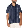 Liverpool Los Angeles Short Sleeve Linen Blend Button-up Shirt In Blue