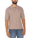 Liverpool Los Angeles Short Sleeve Polo Sweater In Taupe