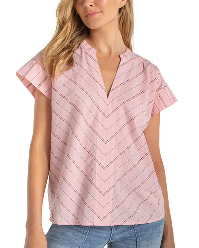Liverpool Los Angeles Short Sleeve Popover Top In Multi