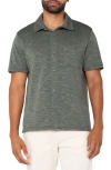 Liverpool Los Angeles Short Sleeve Slub Knit Button-up Shirt In Heather Sage