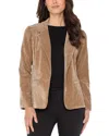 Liverpool Los Angeles Fitted Velvet Blazer In Brown