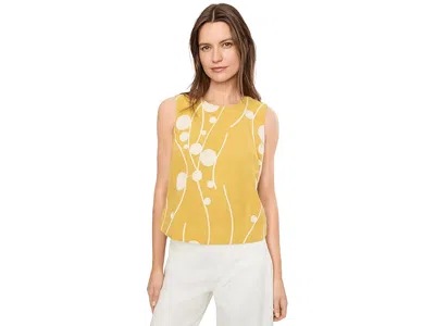 Liverpool Los Angeles Sleeves Button Back Top In Yellow