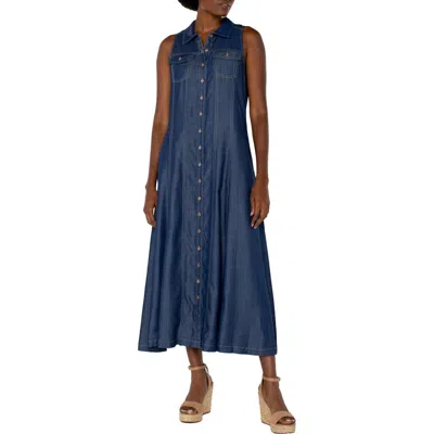 Liverpool Los Angeles Sleeveless Denim Dress In Rinse Wash