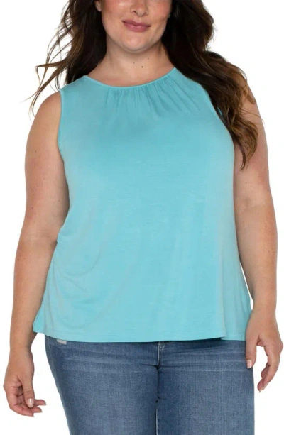 Liverpool Los Angeles Sleeveless Top In Turquoise Tide