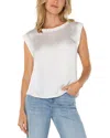 Liverpool Los Angeles Sleeveless Woven Top In White