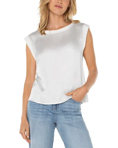 Liverpool Los Angeles Sleeveless Woven Top In Whipped Cream