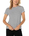 Liverpool Los Angeles Slim Fit Crewneck Knit Tee In White Black