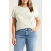 Liverpool Los Angeles Slim Fit Crewneck T-shirt In Whipped Cream Lotus