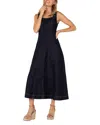 Liverpool Los Angeles Smocked Back Midi Dress In Indigo Rinse