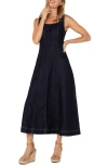 Liverpool Los Angeles Smocked Back Midi Dress In Indigo Rinse