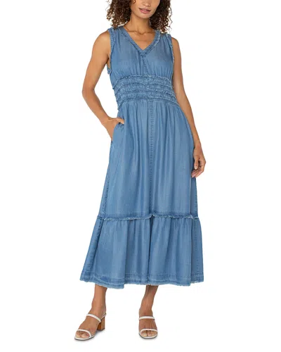 Liverpool Los Angeles Denim Maxi Dress In Delwood