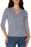 Liverpool Los Angeles Space Dye Knit Top In Gray