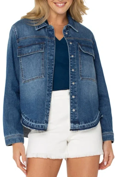 Liverpool Los Angeles Split Back Denim Shirt Jacket In East Topanga